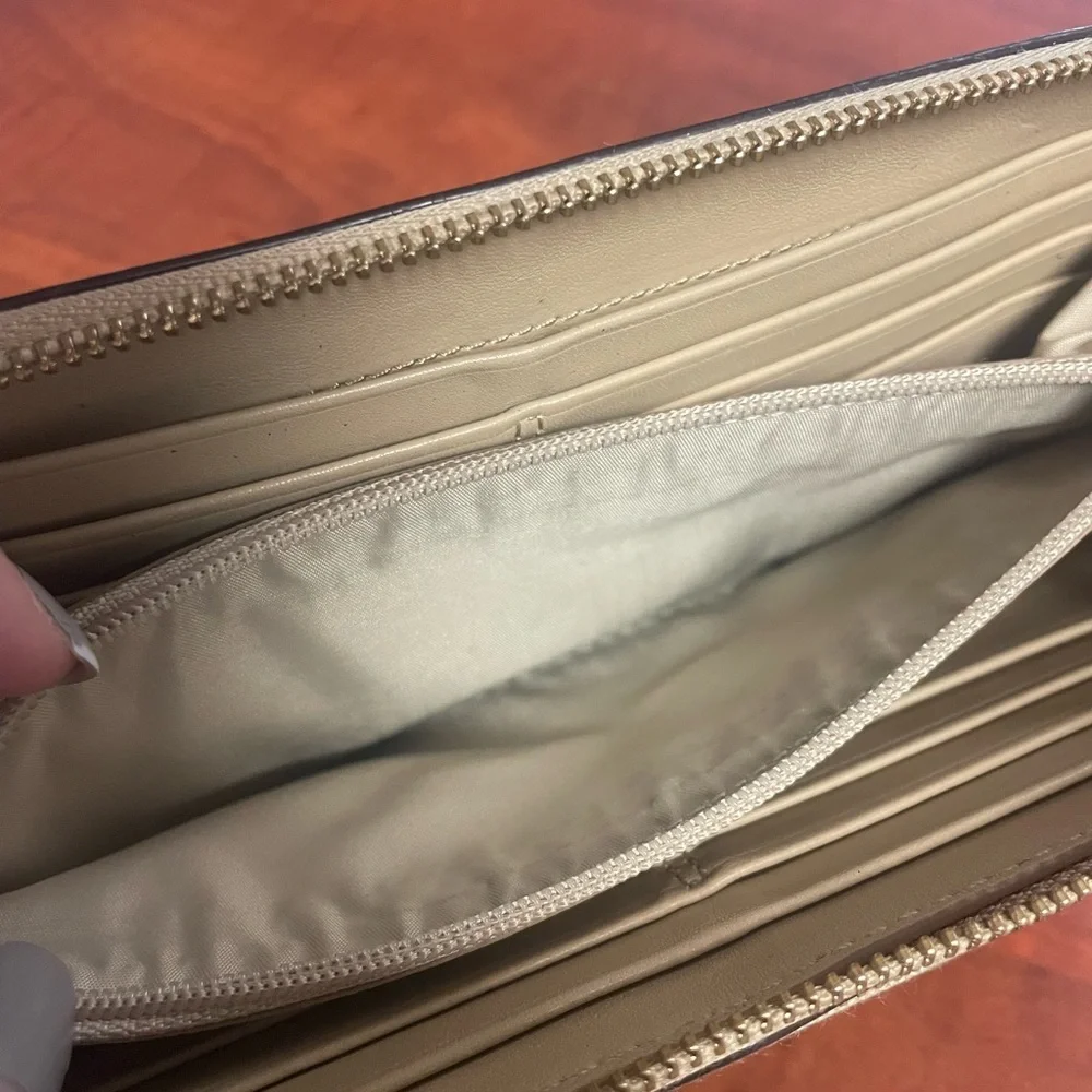 Coach Beige/Tan Zip Wallet Wristlet